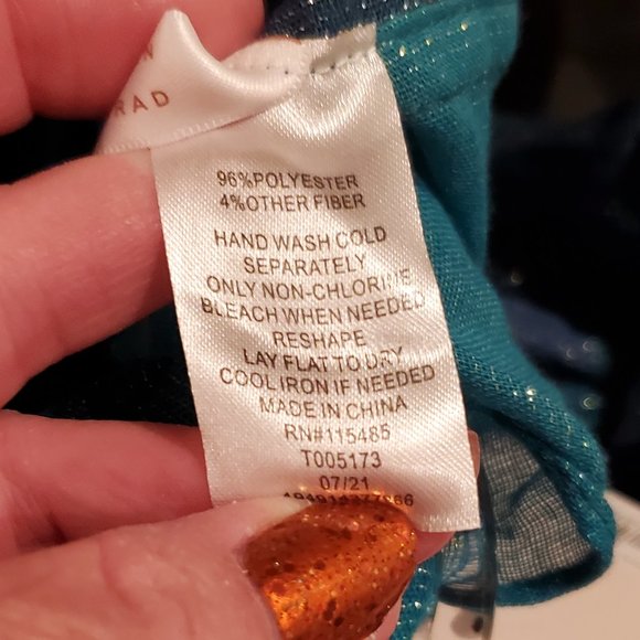 LC Lauren Conrad Infinity Scarf Brand New NWT Blue Teal Silver - Picture 10 of 10